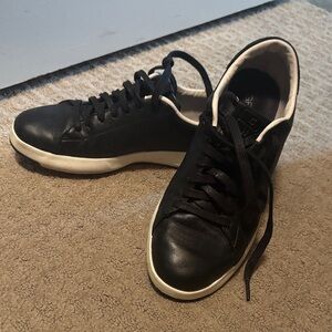 Cole Haan Black Leather Sneakers with White Trim